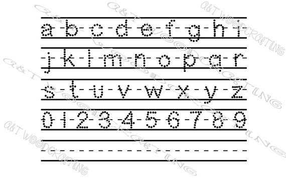 Alphabet Tracing Board Template With Lower Case Letters to | Etsy