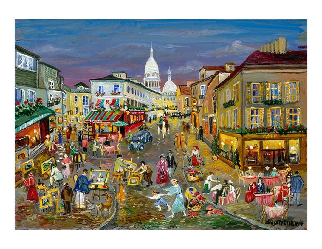 Montmartre, Paris. France. Street Artists. Watercolor. Archival