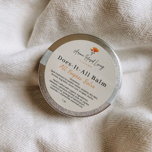 All Purpose Healing Salve | Natural "Does-It-All" Balm | Essential Oil Healing Salve for Dry + Irritated Skin, Bug Bites, Eczema, Scrapes