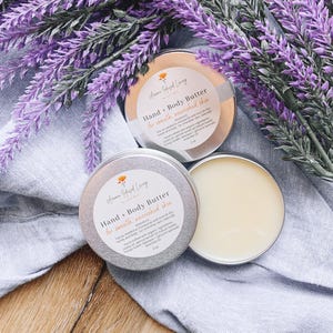 Lavender Hand + Body Butter | Soothing and Nourishing Skin Butter | Essential Oil, All Natural + Organic Hand Balm