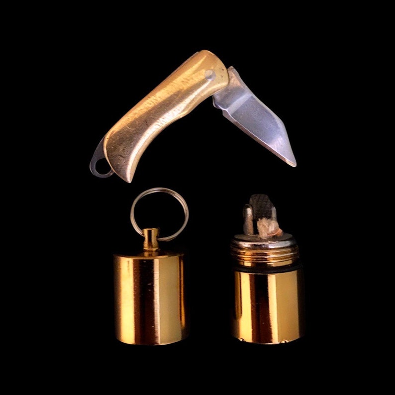 Miniature Pocket Knife & Mini Lighter Vintage Style Keychain Etsy