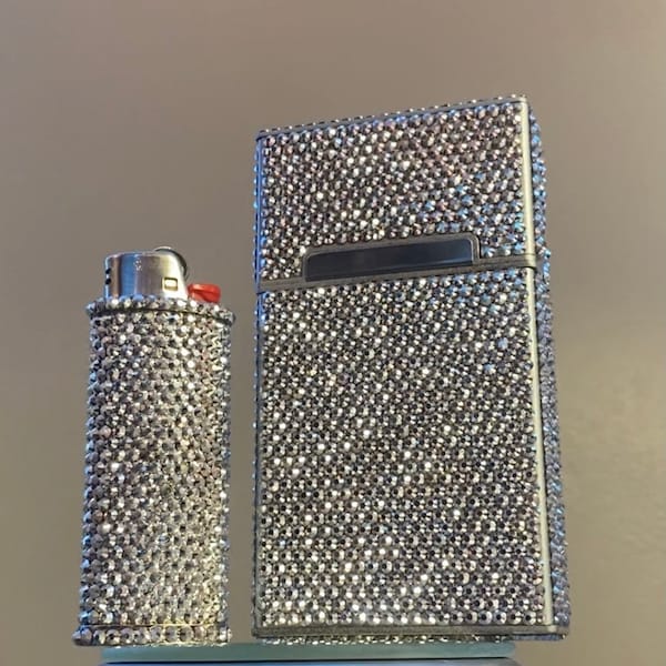 Multi Heart Bling Swarovski Crystal Cigarette Case