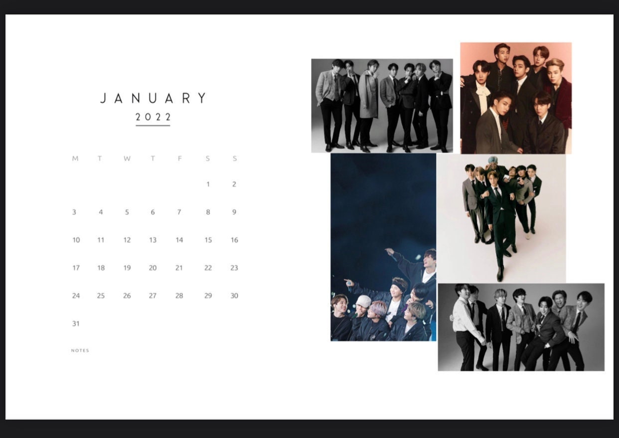 bts calendar 2022 digital bts printable calendar etsy
