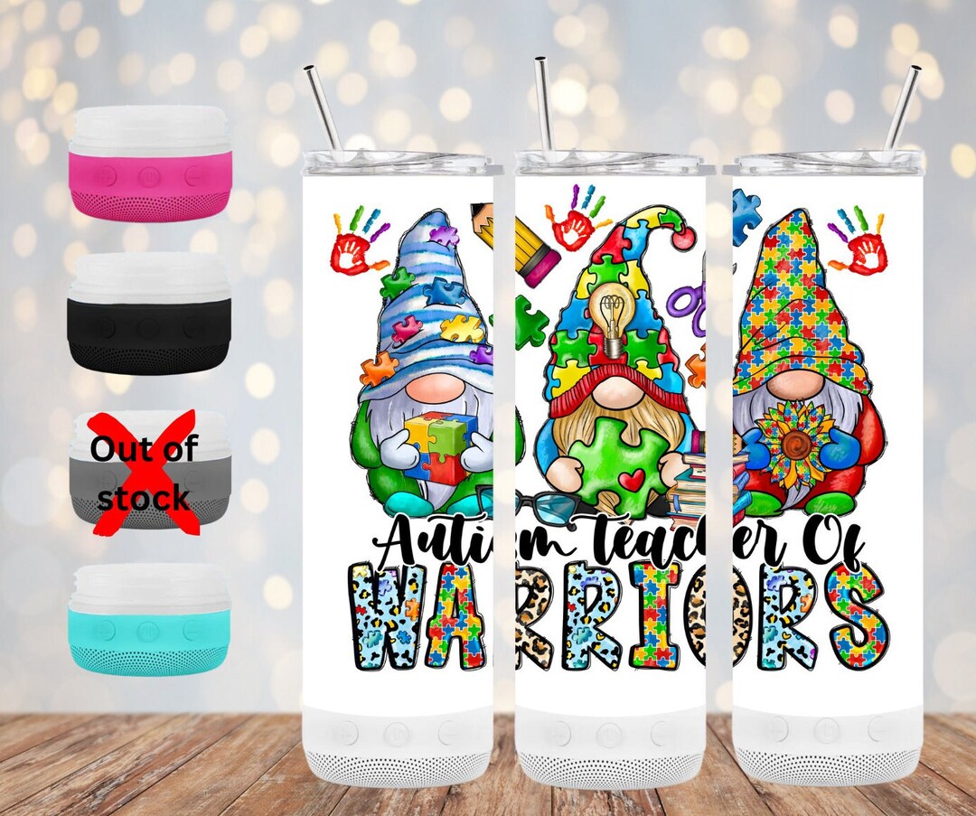 AUTISM Teacher of Warriors With Gnome Tumbler 20oz Skinny Tumbler With