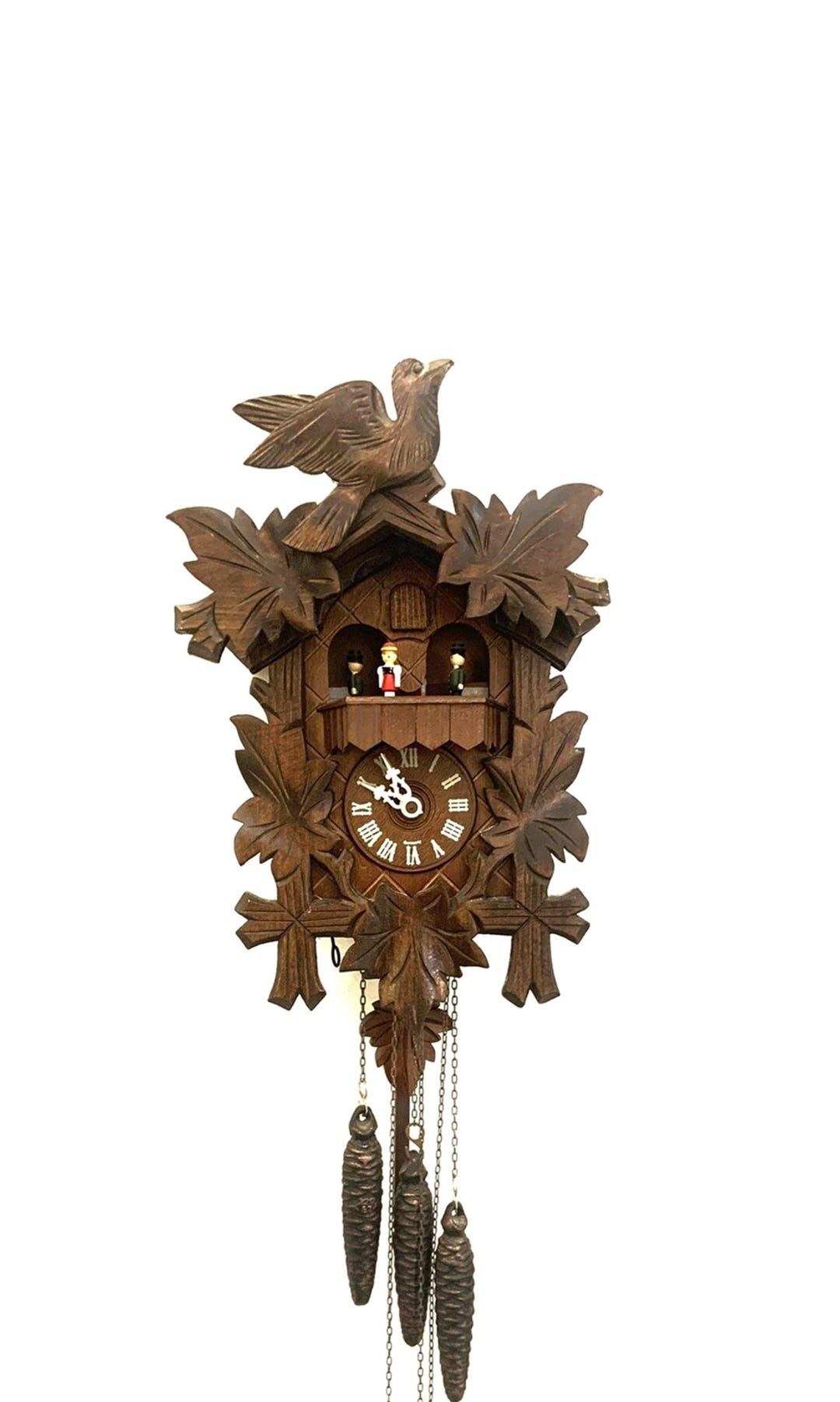 Vintage Musical Cuckoo Clock Germany Black Forest #2708 Der Frohliche ...