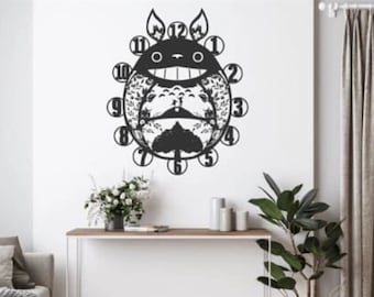 Totoro Clock Wall Clock Digital File for Laser and CNC
