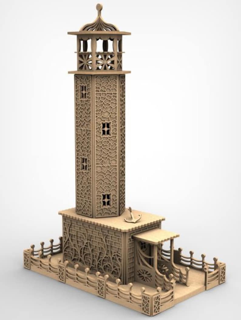 Laser Cut Wooden Lighthouse 3D Model Digital File for Laser Etsy