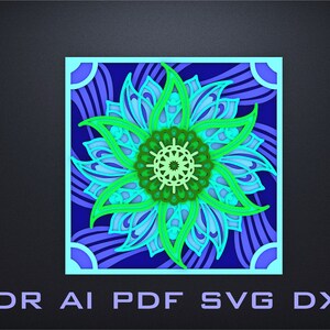 Multilayer Flower Wall Art Digital File for Laser and CNC
