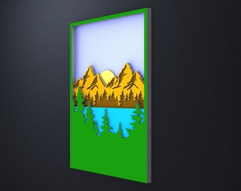 Multilayer Natural Wall Art Digital File for Laser and CNC