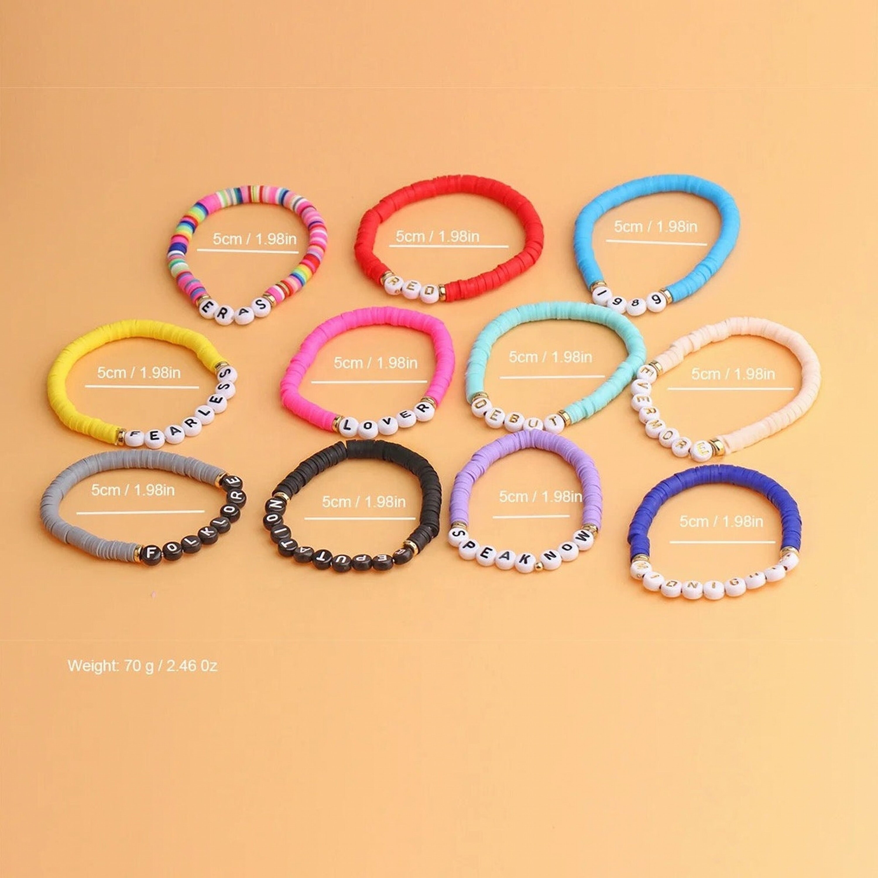 Friendship Bracelets, Elastic, Album Set, 10 Piece Eras Tour Etsy