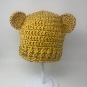 Golden Pooh Bear - Adult Beanie with Ears