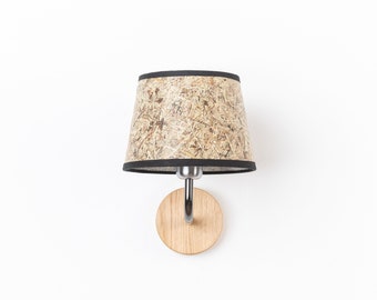 Wall lamp made of oak wood and hay • Lampshade made of hay • Bedroom lamp • Living room • Handmade wall lamp • ALMUT by Wildheim