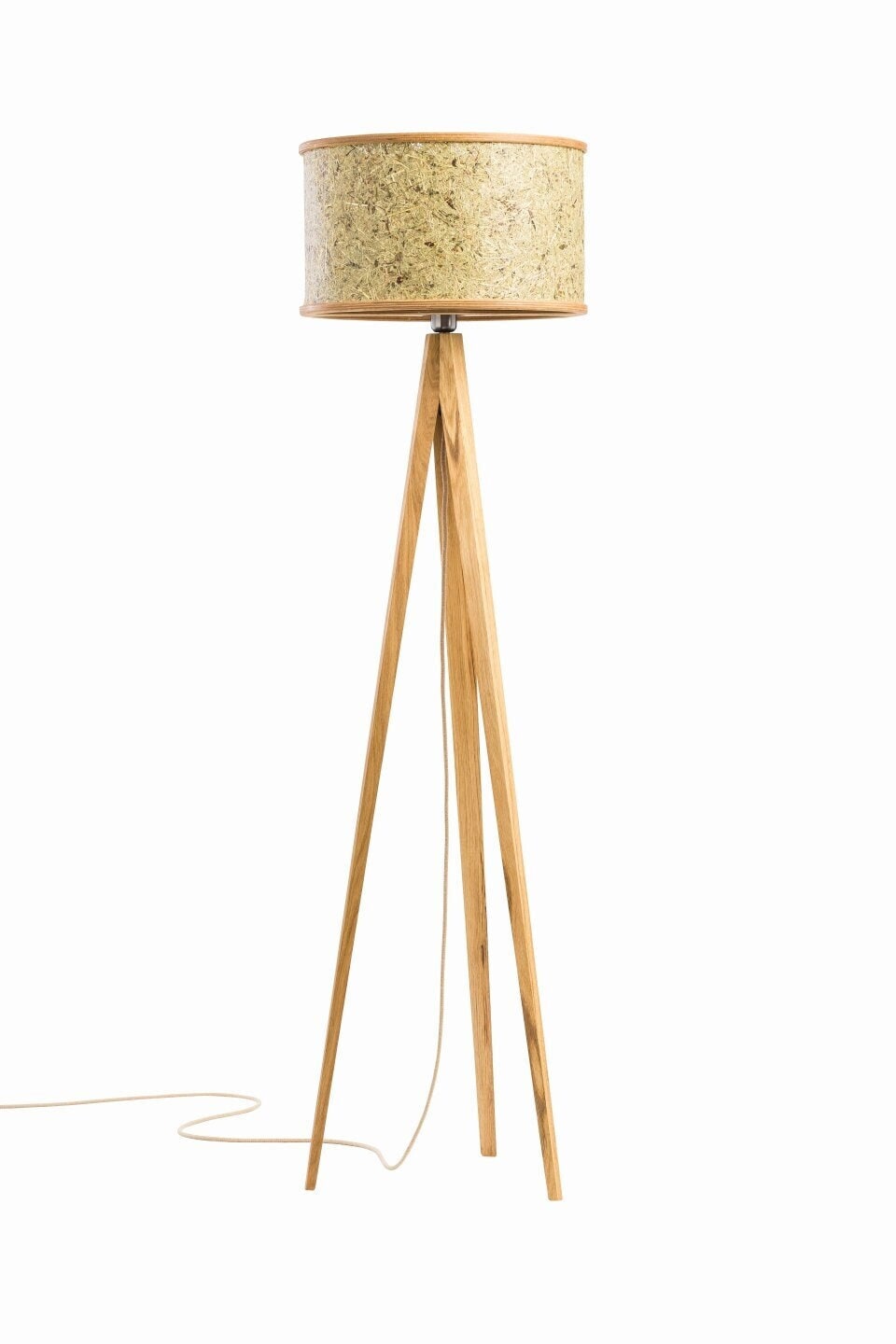 Oak wood 2024 tripod floor lamp