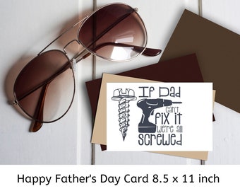 Kids Father's Day Card | Digital Download |Fix Anything| Instant Download | Kid Father's Day Gift| Love Dad| Gift For Dad