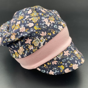 Beanie with peak, summer & spring beanie, peaked cap with cuffs, sun hat, hat for babies, toddlers, children