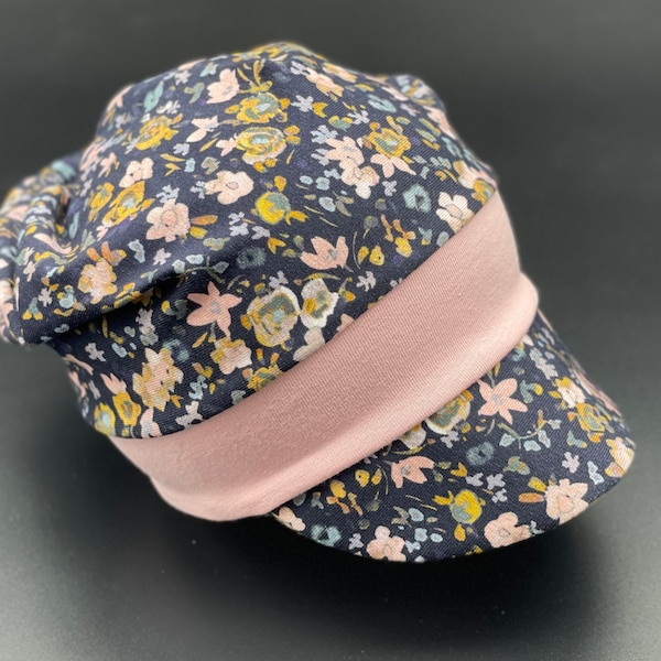 Beanie mit Schirm, Sommer- & Frühlingsbeanie, Schirmmütze mit Bündchen, Sonnenhut, Mütze für Baby, Kleinkinder, Kinder