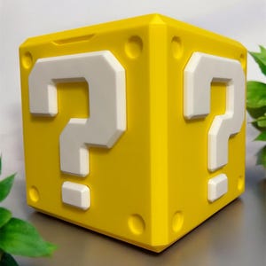 Mario Mystery Block - Mario Prize Block - Super Mario Question Box - Retro Gaming Stash Box - Piggy Bank