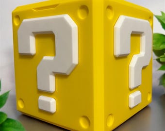 Mario Mystery Block - Mario Prize Block - Super Mario Question Box - Retro Gaming Stash Box - Spargris