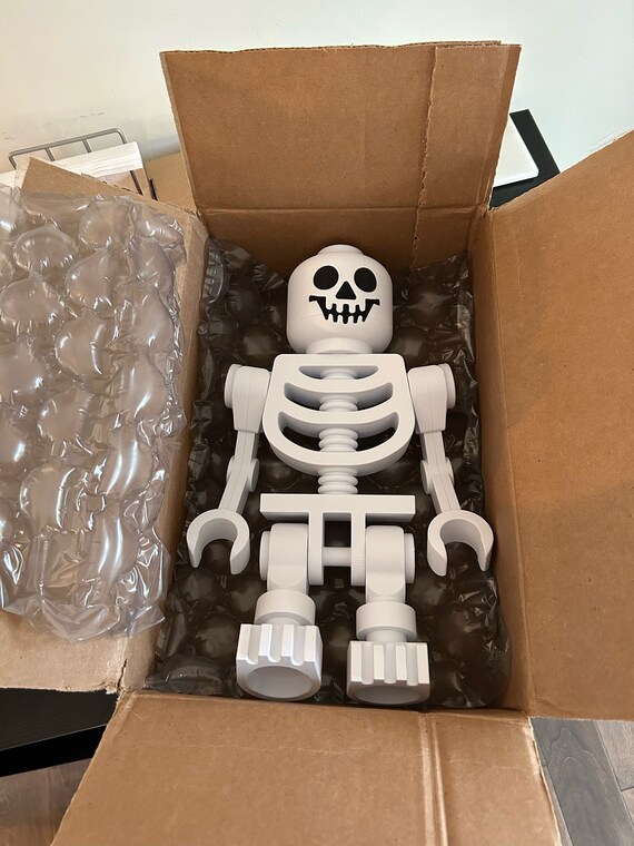 Giant Lego Inspired Skeleton Mini Figure Halloween Decor Etsy