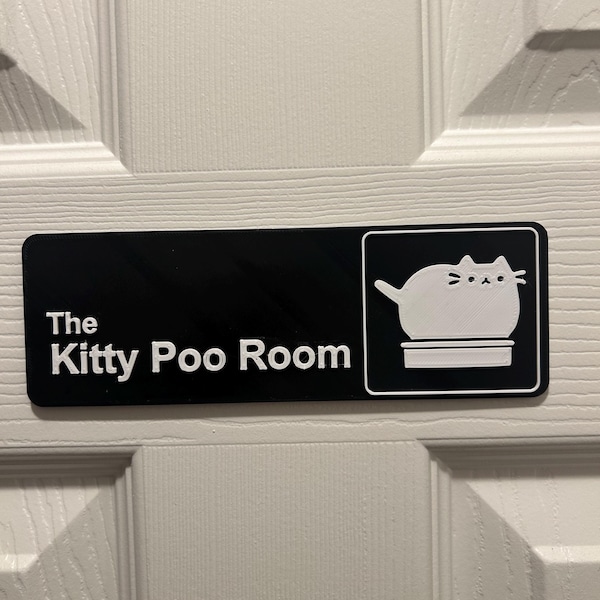 Letrero de oficina "Cuarto de caca de gatito" - Letrero de gato divertidísimo - Letrero de arenero - Regalo gracioso para amantes de los gatos