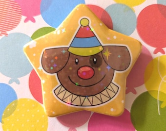 Clown Dog Button