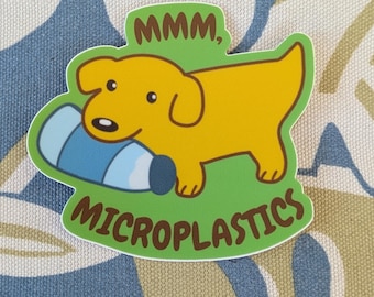 Microplastic dog sticker
