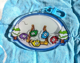 Club Penguin Puffle Round-up Shaker Keychain