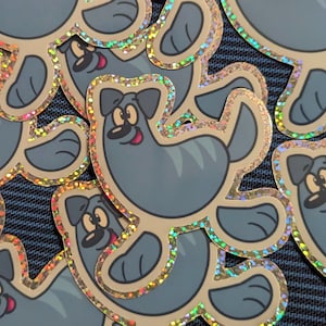 Toontown Doodle Glitter Holographic Sticker