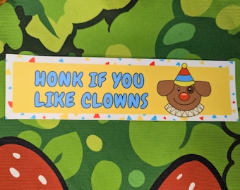 Clown Dog Bumper Sticker