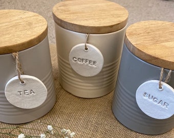 Tee und Kaffee Tags | Ton Tags | Glasetiketten | Küche Etiketten | + zusätzliche personalisierte Tags, Home Decor