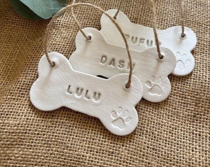 Featured listing image: Dog Christmas Ornament | Dog Treat Tags | Dog Bone Decoration | Pet Keepsake | Pet Decoration Personalised | Pet Lover
