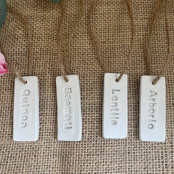 Kilner Jar Tags | Clay Tags | Jar Labels | Kitchen Labels | + additional personalised tags