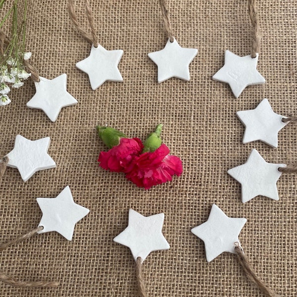 A set of 10 Small Plain Stars | Home Decor Stars  | Scandi Decorations |Small Star Gift Tags