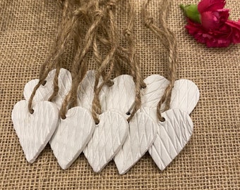 Set of 10 Handcrafted Heart Decorations | Wedding Gifts | Wedding Table Decoration | Gift Tags | Valentines Decor