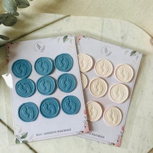 9er Pack Baby Füße selbstklebende Wachssiegel, Wachsstempel, Wachssiegel-Stempel, Babypartyeinladung, Siegelwachs, Umschlag-Siegel