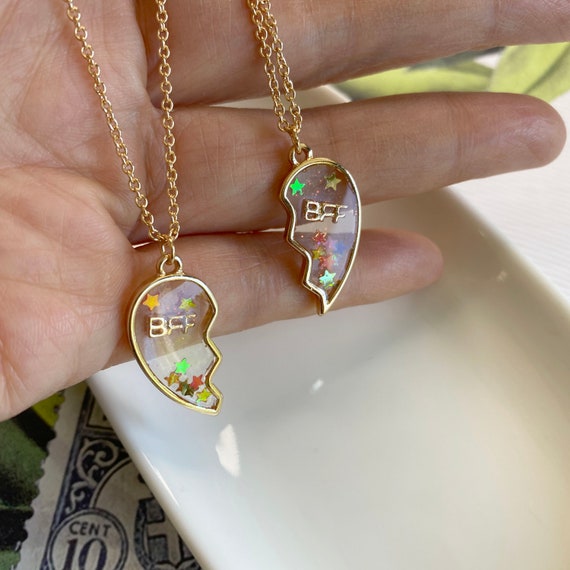 RFLY BFF Necklace for 2- Best Friend Necklaces Friendship Necklace for 2  Girls Forever Friendship Jewelry