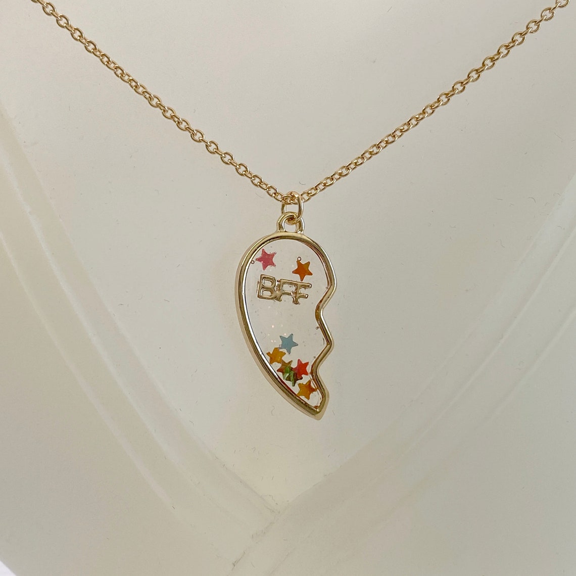 Best Friends Necklace for Two Split Heart Best Friend Etsy
