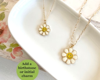 Mommy and Me Enamel Daisy Necklace Set