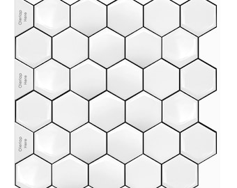 10 pegatinas hexagonales minimalistas para azulejos, de cristal 3D, autoadhesivas, brillantes, impermeables, ideales para decorar paredes de interiores.
