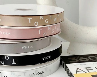 Fita de cetim personalizada de 100 jardas: fita dupla face de alto brilho personalizada para casamentos, flores, presentes, convites e artesanato