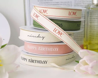 20 Yards Cotton Ribbon: Versatile for Happy Birthday, Love, Thank You, Flowers, Gifts, Cakes, Invitations, and Crafts