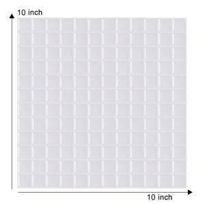 10 PCS Minimalist White Mosaic Tile Stickers, 3D Crystal Peel & Stick Tiles: Glossy, Waterproof, DIY Wall Decor for Indoor zdjęcie 2