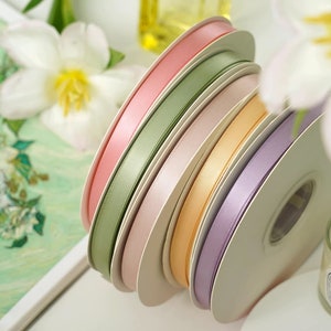 50 Yards Doppelseitiges Polyester Satinband | Hochwertiges Webband für Hochzeiten, Blumen, Geschenke, Kuchen, Einladungen, Kunsthandwerk und Stirnbänder