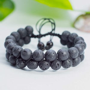 Lava Bracelet for Men, Lava Bead Bracelet, Lava Stone Bracelet Men, Volcanic Bracelet, Lava Rock Bracelet, Black Lava Bracelet, Crystal Lava