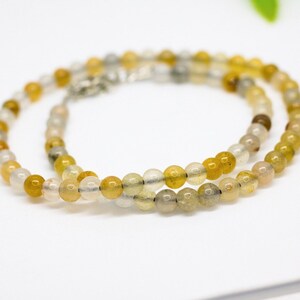 Delicate Gemstone Choker, Quartz Beaded Necklace, Birthday Gift for Teen, Stone Beaded Choker, Gift for Daughter, Handmade Choker-6mm Choker