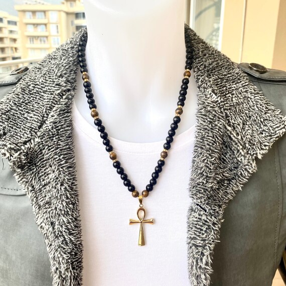 Ankh Pendant for Men Gold Ankh Necklace 