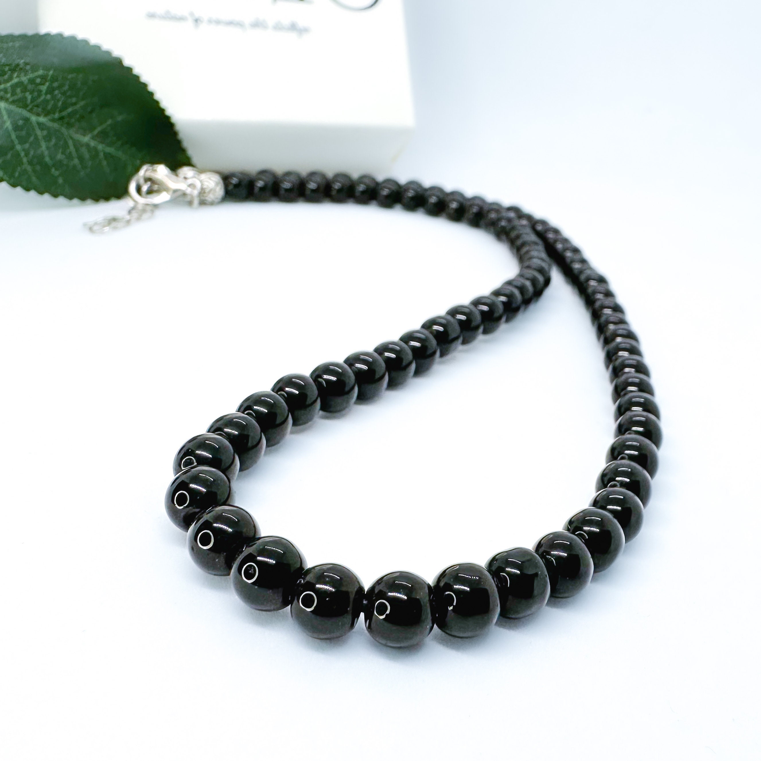 ブレスレット LESS IS MORE Black Onyx Necklace 6mm Buy Mens Black Onyx 6mm and Silver Beaded Necklace | JaeBee