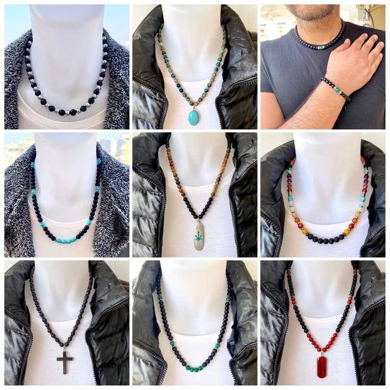 Beaded Necklaces for Men Healing Bead Necklace for Men Etsy