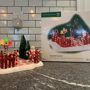 Dept 56:  Peppermint Front Yard, North Pole Series, Department 56, Vintage Department 56, Vintage North Pole Series, Vintage Decor