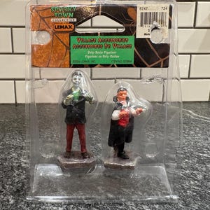 Lemax Spooky Town:  Vampire and Zombie, Halloween Accessory, Halloween Decor, Haunted Accessory, Haunted Decor, Spooky, Vampire, Zombie
